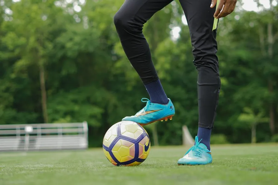 Photo football player physical training
